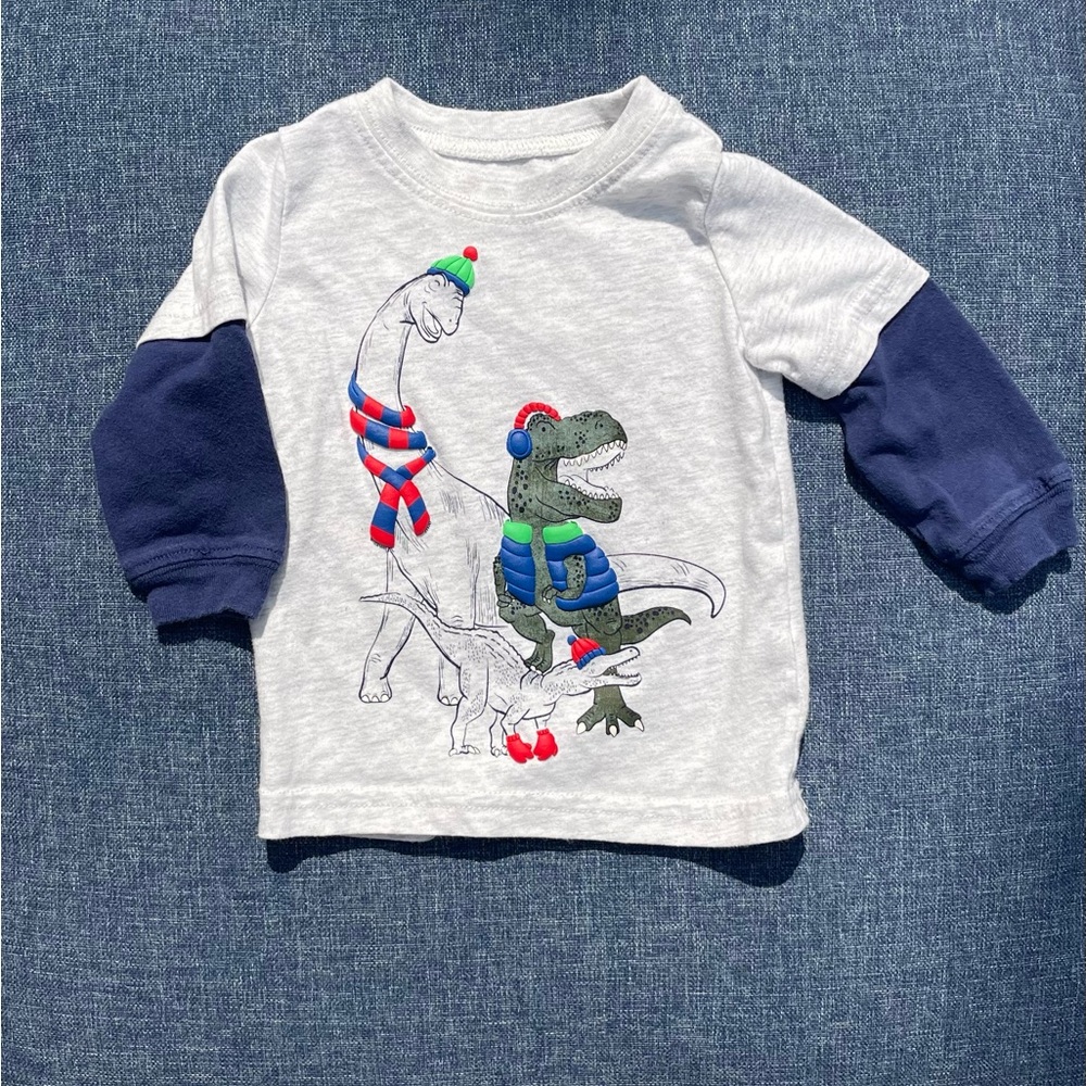 Carter's 6m old boyGray and Blue Dinosaur Shirt